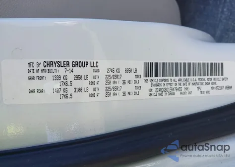 2014 Dodge Grand Caravan Se z USA, uszkodzony, nr VIN 2C4RDGBG1ER478455